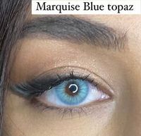 Голубые линзы на 12 мес Marquise blue topaz / Маркиза - гарантированно перекрывает темный цвет глаз ( Распродажа )