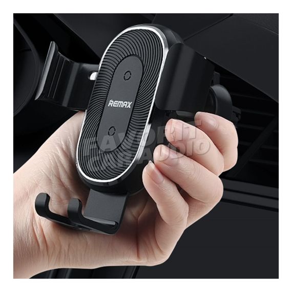 Держатель Remax RM-C38 воздуховод шарнир бесп. зарядка Qi чёрный