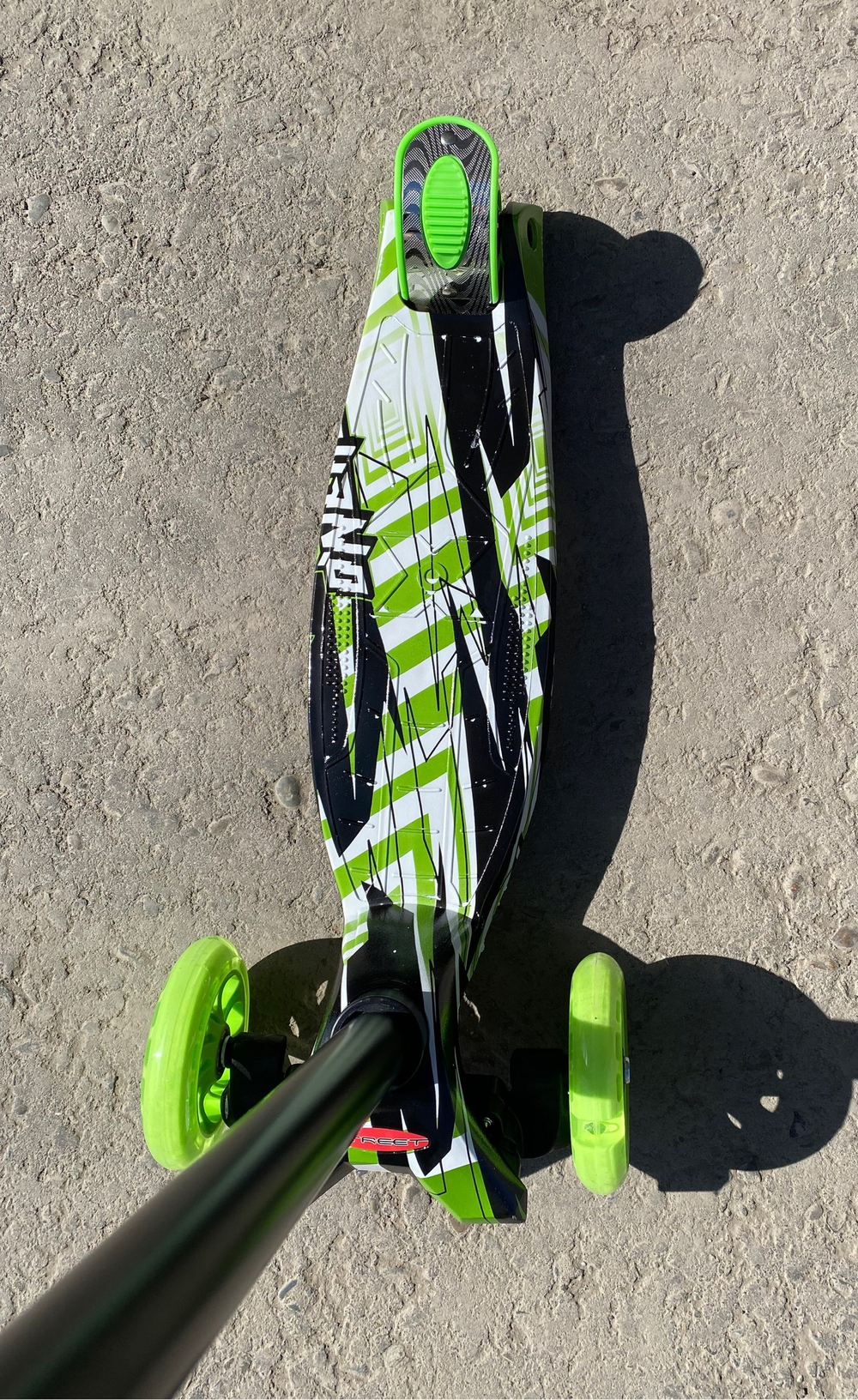 RR2-S/RR2-1/Самокат четырехколесный колеса: PU, светящ. d120 d76 мм., Руль: 66-87 см 60 кг, зеленый