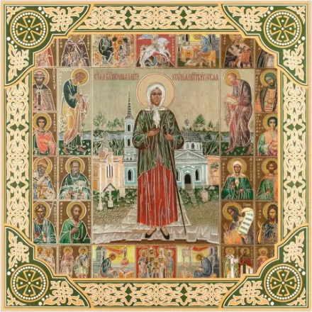 Икона "Ксения Петербургская" и Собор Святых, рама 28х28, в коробке