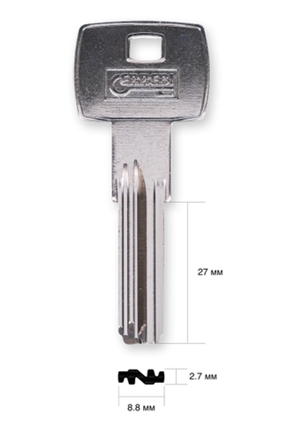Заготовка вертикального ключа 10463 MO3\Apecs.KT-1 BAI-8D GVY1R\STU6R