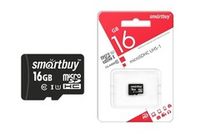 Micro SDHC карта памяти 16ГБ SmartBuy Class 10 UHS-I с адаптером