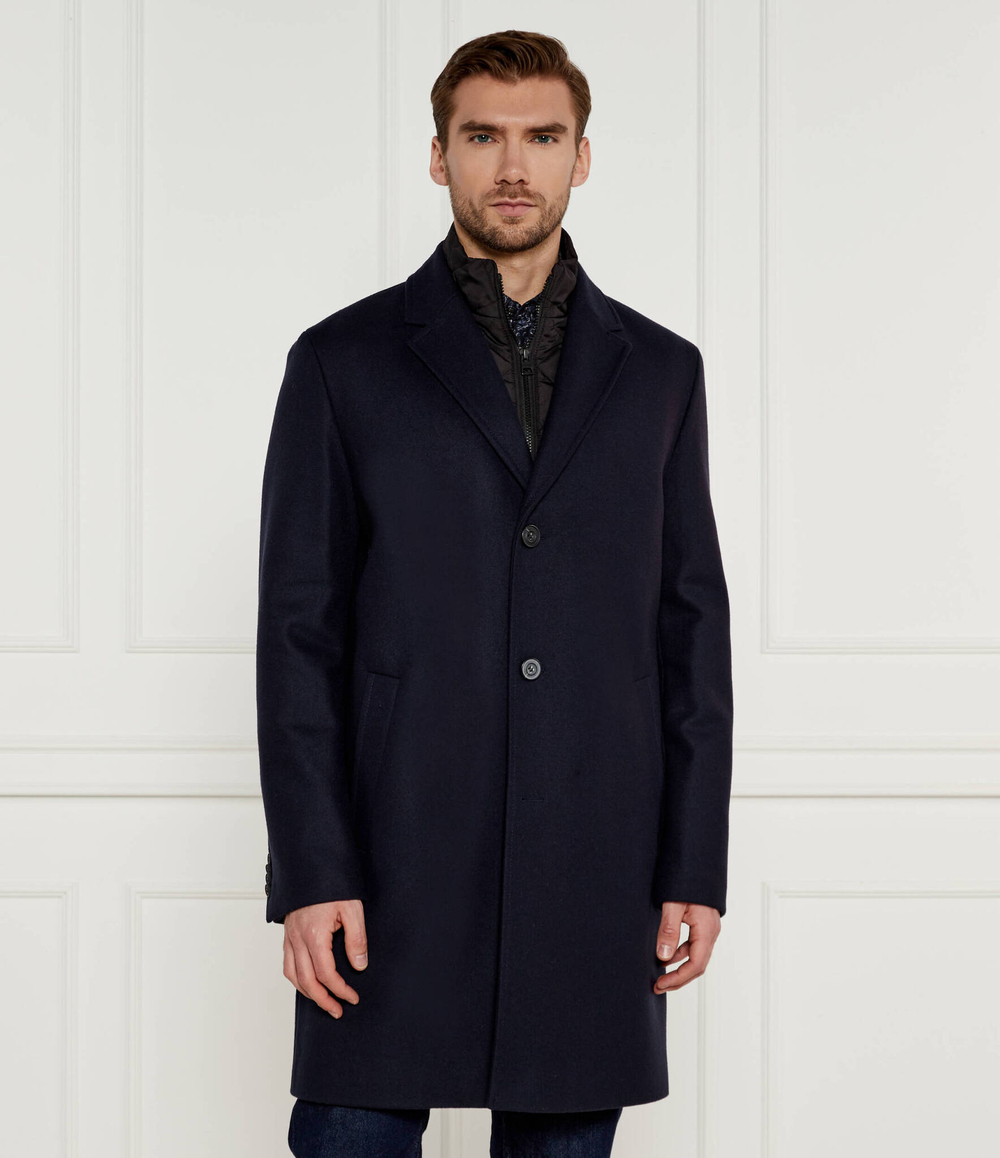 Шерстяное пальто Milogan2441 HUGO - темно-синий(50528836)