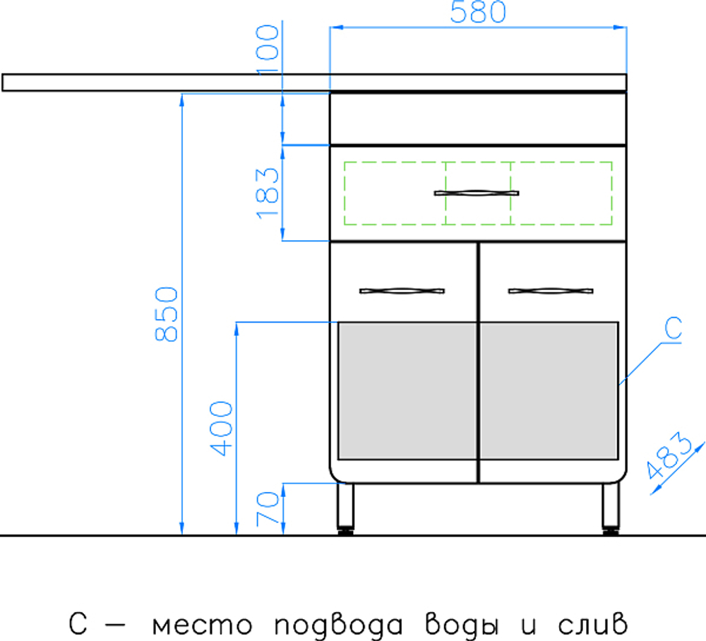 Тумба напольная "ВаЛеРо 60", Даллас 120, Люкс белая, PLUS