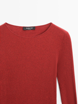 Massimo Dutti Футболка с длинным рукавом, красный