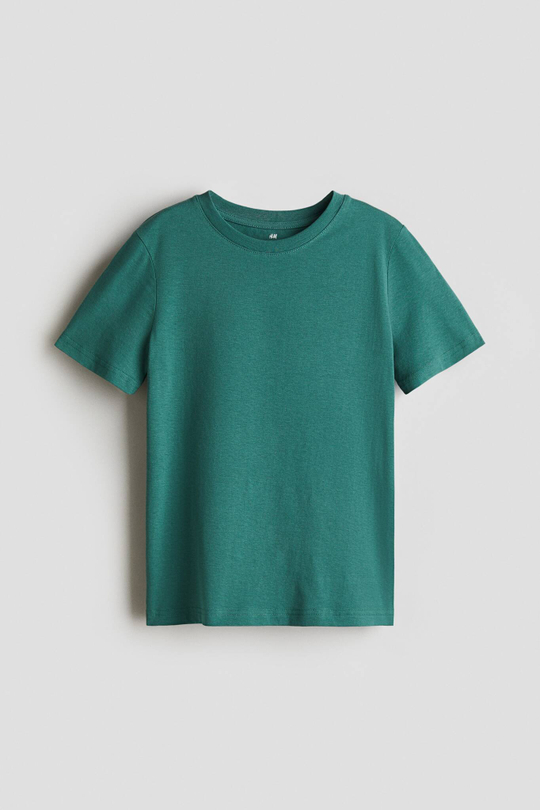 H&M Футболка из хлопка, темно-зеленый
