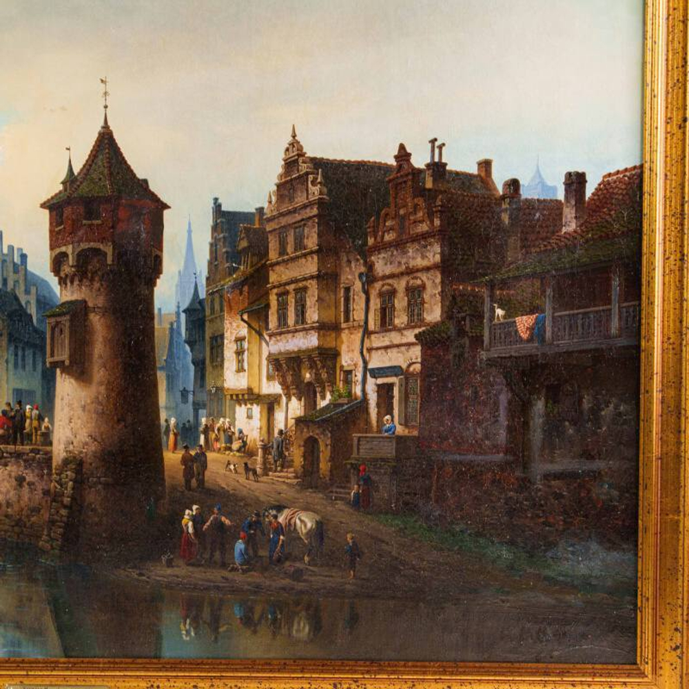 Картина  «Вид портового города / ANSICHT EINER HAFENSTADT»