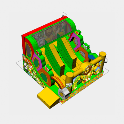 Коммерческий надувной батут «Друзья-зверята», 4*4*3 м