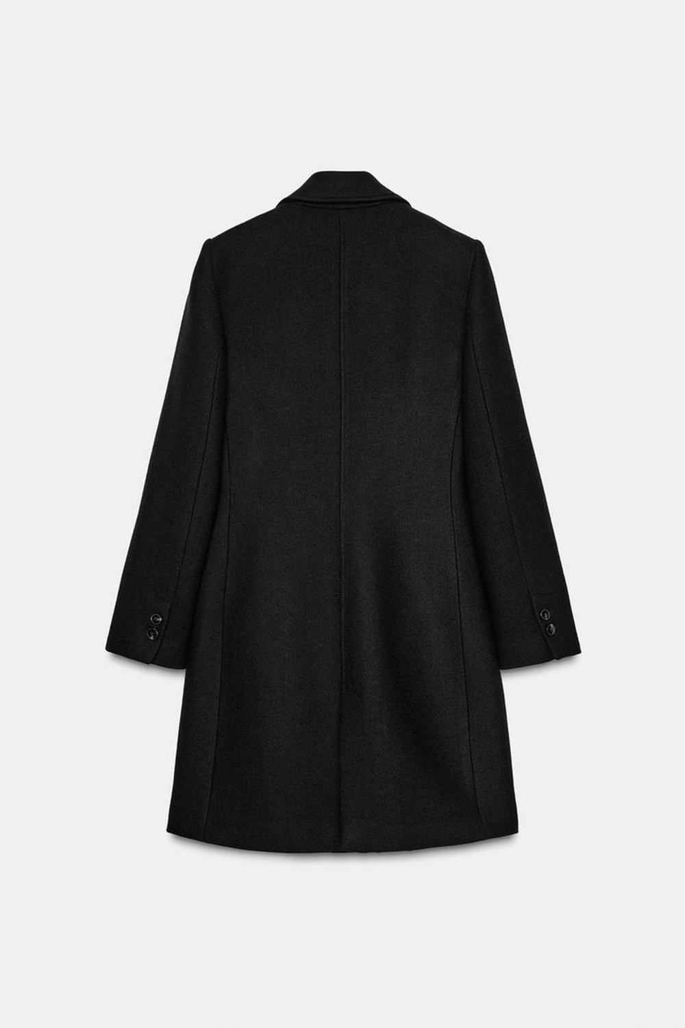 ZARA ПАЛЬТО ДВУБОРТНОЕ С ПОГОНАМИ, ЧЕРНЫЙ