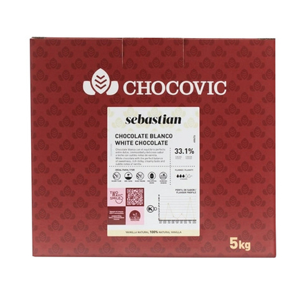 Белая шоколадная масса Sebastian 33,1% какао Chocovic 5 кг