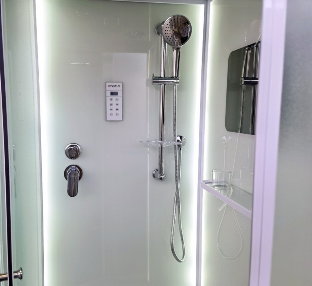 Душевая кабина Esbano (Эсбано) ES-L115CR L, с низким поддоном, с электрикой и LED освещением, 115х85х210