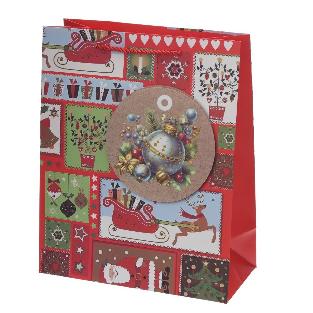 GAEM Пакет подарочный M (бумага 210г/м2, блок 12шт), L26 W12 H32 см, 4в.