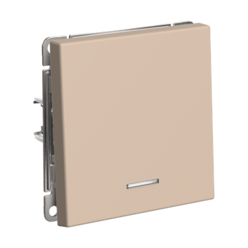 Выключатель кнопочный 1-кл. ArtGallery 10А с подсветкой механизм песочн. SE GAL001216