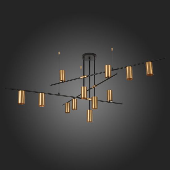 SL1206.402.12 Светильник потолочный ST-Luce Черный/Латунь GU10 12*7W SORMANO