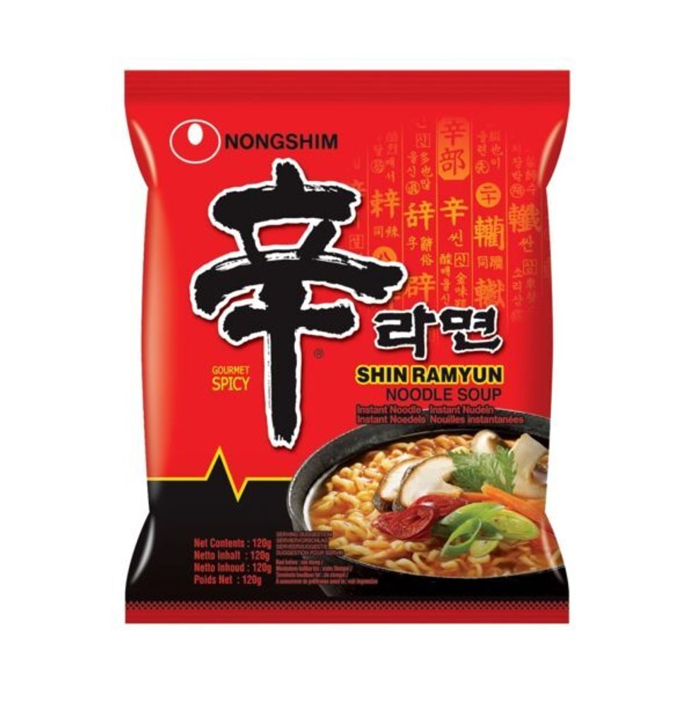 🇰🇷Лапша быстрого приготовления Nongshim Shin Ramyun с говядиной с острым соусом, 120 г