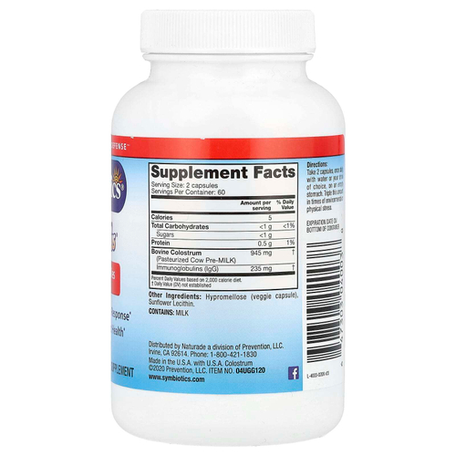 Symbiotics, Colostrum Plus®, 120 растительных капсул