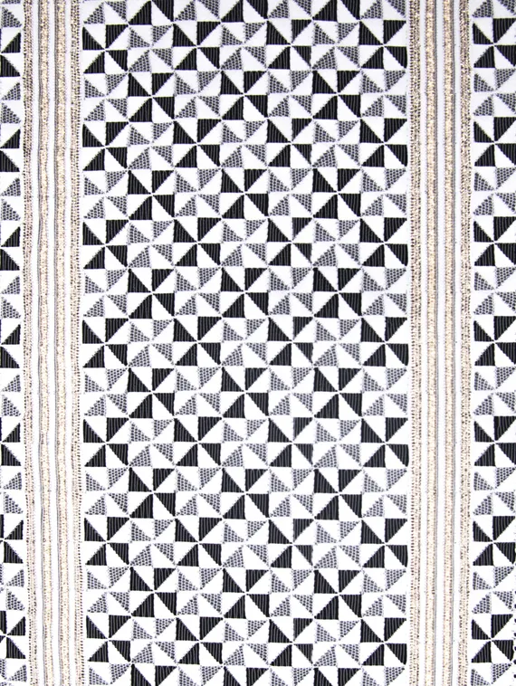 260 ОПТ Кружево эластичное 19,5 см, Италия, белый/черный