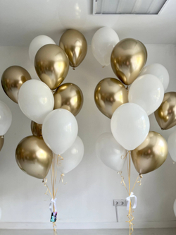 Арка из шаров на леске хром золото/белый №3542