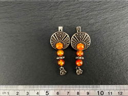 Серьги "Луннички с камнями и привесками".