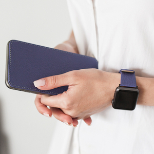 Ремешок кожаный для Apple Watch 42/44mm Classic сиреневого цвета