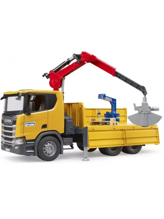 Автомобиль Bruder Scania Super 560R с краном-манипулятором
