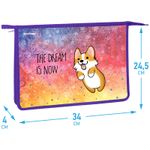 Папка для тетрадей 1 отделение А4 на молнии Berlingo Corgi boy, пластик