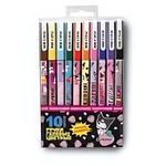 Набор ручек пиши-стирай, гелевые 0,5 мм. 10 цветов "Kuromi" (Центрум)