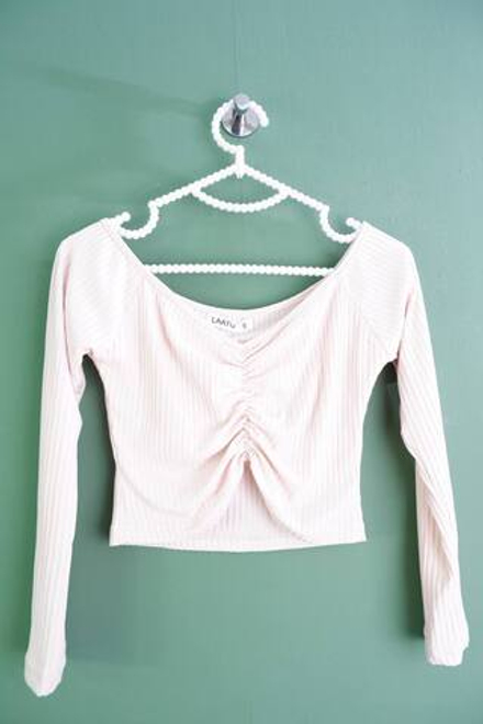 Топ Laatu короткий в рубчик, маркировка S, визуально 44 размер