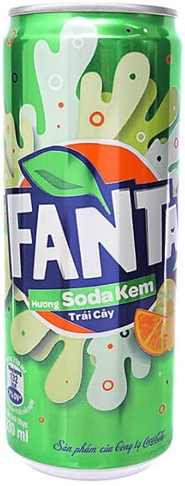 Fanta Green (Cream Soda) Крем Сода, Вьетнам 0.32 банка - 24 шт