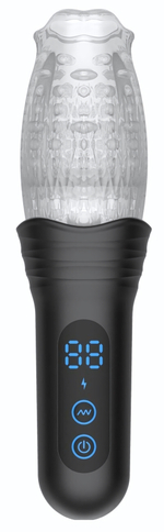 Автоматический мастурбатор Oral Sex Masturbator с функциями ротации, вибрации и фрикций (Цвет: прозрачный)