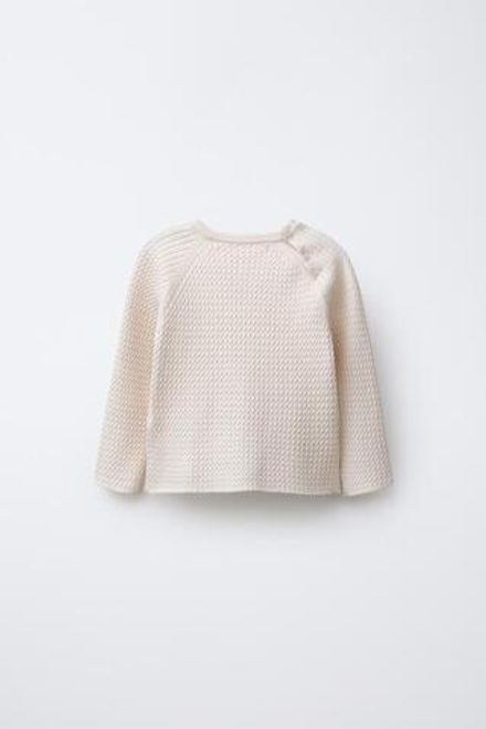 ZARA СВИТЕР С УЗОРОМ «КОСЫ», ЭКРЮ