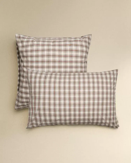 ZARA HOME ДЕТСКАЯ НАВОЛОЧКА ИЗ ФЛАНЕЛИ, КОРИЧНЕВЫЙ