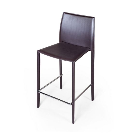 Стул полубарный Rolf, кожа коричневый