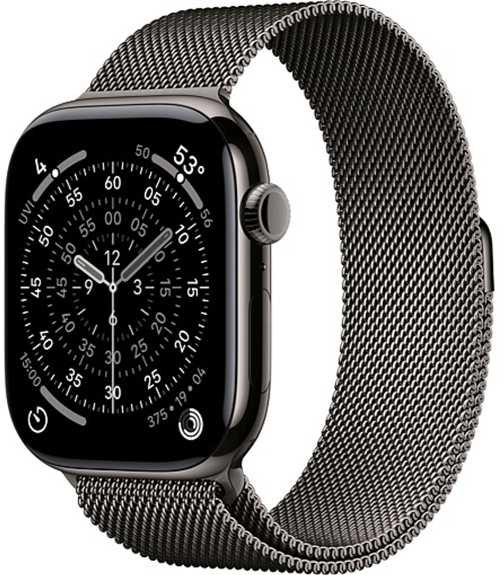 Apple Watch Series 11 46mm Slate Titanium Case with Milanese Loop Slate