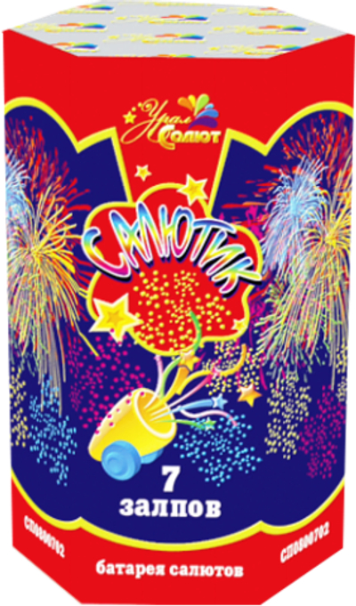 Батарея салютов Салютик 7 залпов, калибр 0,8