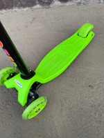 Самокат детский 3-х колесный (2 св. п 120 мм, з 80 мм) руль 54-84 см до 40 кг, зеленый U000006Y