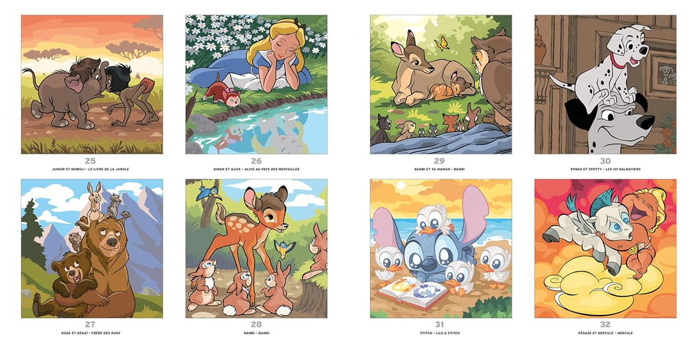 Hachette раскраска по номерам DISNEY - Grand carré mystères Disney - Bébés animaux