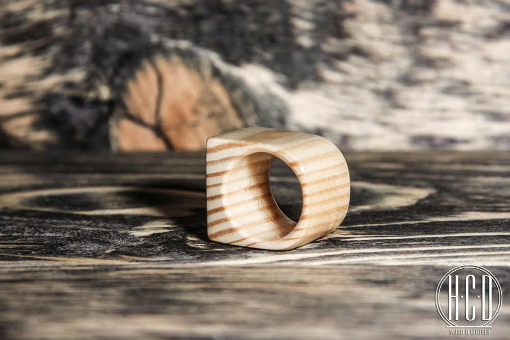 Деревянное кольцо "Кубик" (Липа)