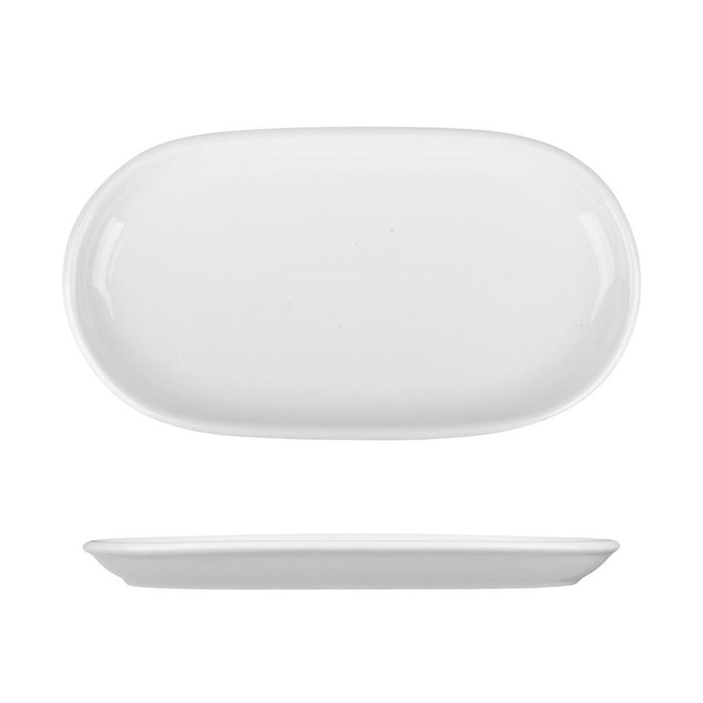 Блюдо овальное 22,5*12,3 см h2,1 см для подачи белое фарфор NEW P.L. Proff Cuisine [10]