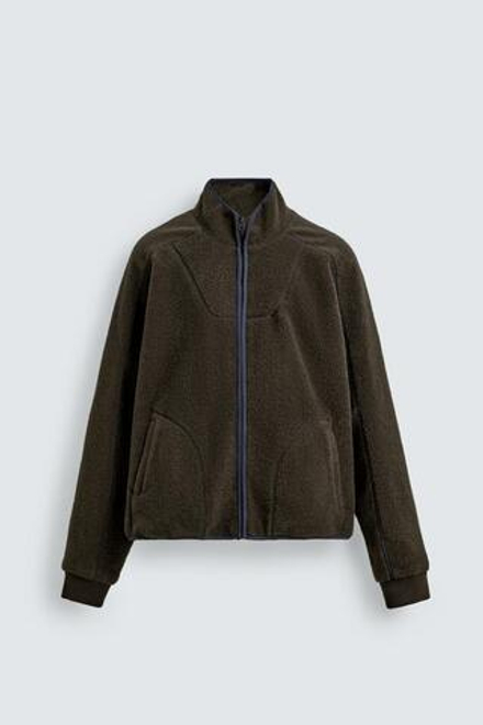 ZARA ТОЛСТОВКА ИЗ ИСКУССТВЕННОЙ ОВЧИНЫ НА МОЛНИИ, КОРИЧНЕВЫЙ