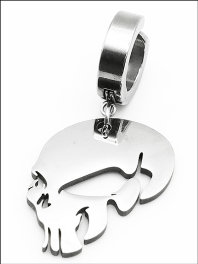 Клипса стальная "Череп" без прокола уха.