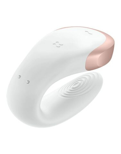 Белый вибратор для пар Double Love с возможностью управления через пульт и приложение (Цвет: белый)