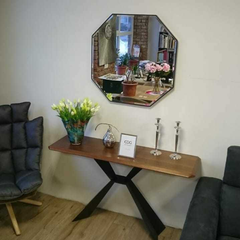 Стол консоль V1712A орех (WK-07)/черный (PC-02)