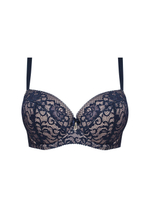 Бюстгальтер на косточках Eunika с пуш-ап вкладышами (Размер: 75E) (Цвет: темно-синий)