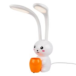 ULM-D160 12W-3000-6000K-DIM WHITE Светильник настольный светодиодный Заяц. с подставкой под канцелярские принадлежности. Сенсорный выключатель. Диммер. Белый. TM Uniel