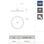 Лейка тропического душа круглая ABS RP240NM чёрная