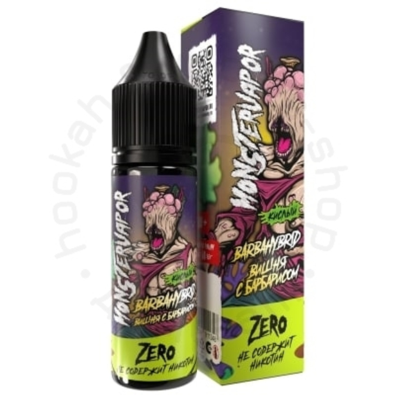Жидкость MONSTERVAPOR BARBAHYBRID с ароматом вишни с барбарисом, 0 мг/см³, 30 мл. ZERO.