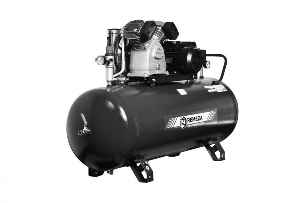 Компрессор поршневой 200.LB30A REMEZA (Белоруссия): 420 л/мин., 10 бар, ресивер 200 л., 2,2 кВт, 220В, габариты без упак. 1550х560х1000 мм, 124 кг.