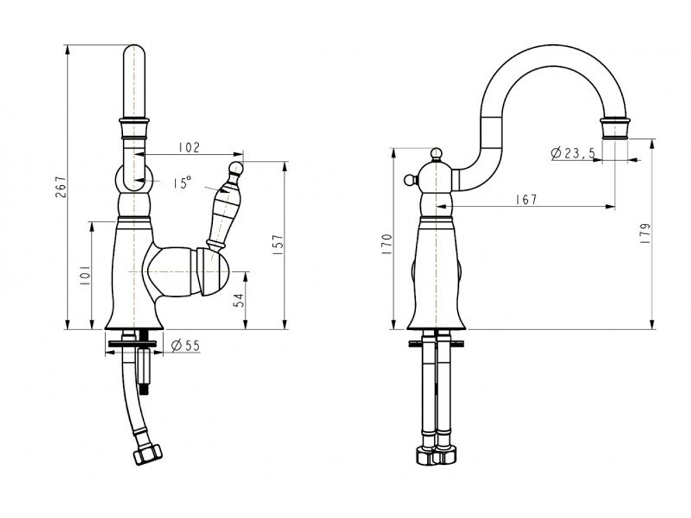 Смеситель Aksy Bagno Prestigio 702 Chrome для раковины