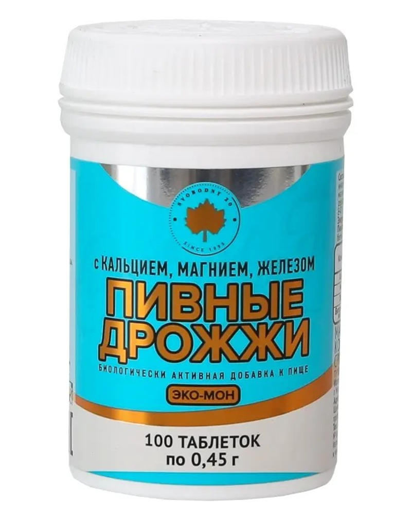 Дрожжи пивные Эко-Мон с кальцием,магнием,железом таблетки №100 Свободный-20